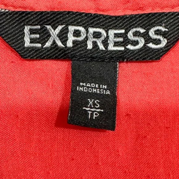 Express Vibrant Coral Blouse with Button Detail - Picture 5 of 6